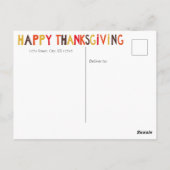 Gepersonaliseerd Prettig Thanksgiving! Briefkaart (Achterkant)