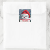 Gepersonaliseerd Prettige feestdagen Funny Santa L Vierkante Sticker (Tas)