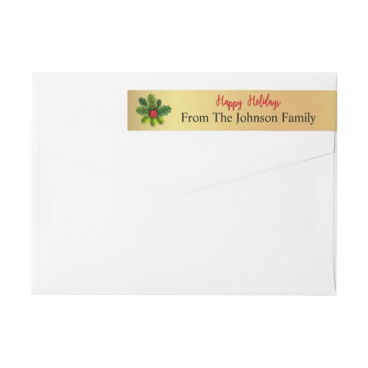 Gepersonaliseerd Prettige feestdagen Holly Return- (Achterkant)