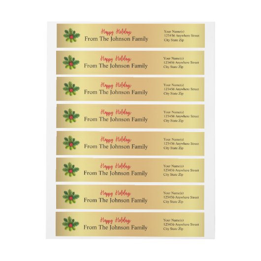 Gepersonaliseerd Prettige feestdagen Holly Return- (Vel)