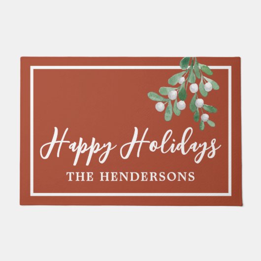 Gepersonaliseerd Prettige feestdagen kerstreust Deurmat (Voorkant)