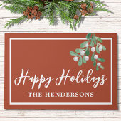 Gepersonaliseerd Prettige feestdagen kerstreust Deurmat