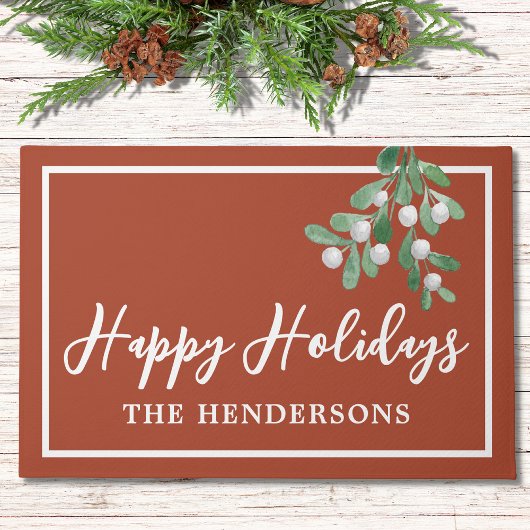 Gepersonaliseerd Prettige feestdagen kerstreust Deurmat