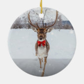 Gepersonaliseerd Prettige feestdagen rendierjaar Keramisch Ornament (Achterkant)