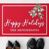 Gepersonaliseerd Prettige feestdagen Rode Kerstker Deurmat