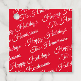 Gepersonaliseerd Prettige feestdagen rood Bedankjes Labels