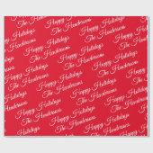 Gepersonaliseerd Prettige feestdagen rood Cadeaupapier (Vlak)