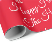 Gepersonaliseerd Prettige feestdagen rood Cadeaupapier (Rol Hoek)