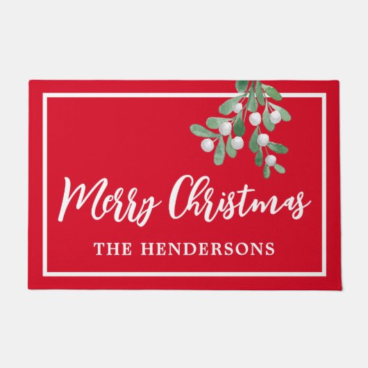 Gepersonaliseerd prettige kerstfeestdag deurmat (Voorkant)