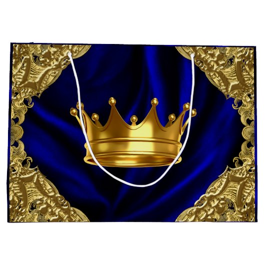 Gepersonaliseerd Prince Baby shower Groot Cadeauzakje (Achterkant)