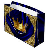 Gepersonaliseerd Prince Baby shower Groot Cadeauzakje (Achterkant Gekanteld)