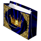 Gepersonaliseerd Prince Baby shower Groot Cadeauzakje (Voorkant Gekanteld)