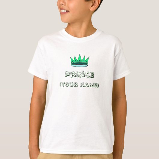 Gepersonaliseerd Prince shirt (groene kroon) (Voorkant)