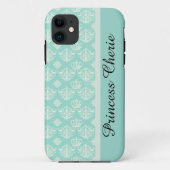 Gepersonaliseerd Princess Damask iPhone Case (Achterkant)