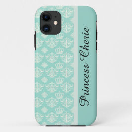 Gepersonaliseerd Princess Damask iPhone Case
