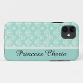 Gepersonaliseerd Princess Damask iPhone Case (Achterkant (horizontaal))