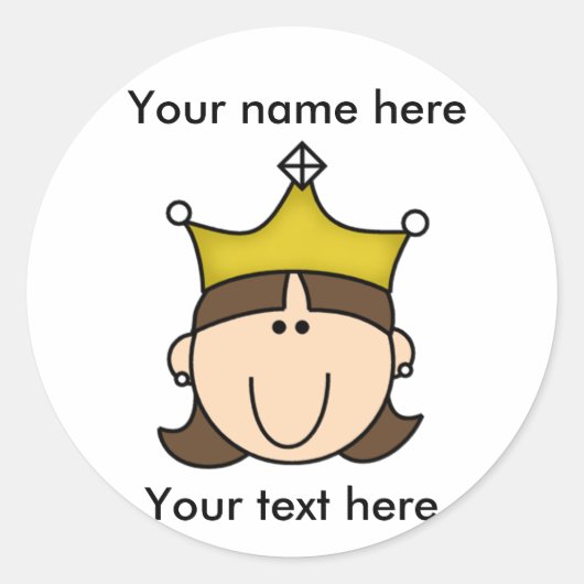 GEPERSONALISEERD PRINSES BRUINE STICKER (Voorkant)