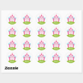 Gepersonaliseerd Prinses Kasteel Ronde Sticker (Vel)