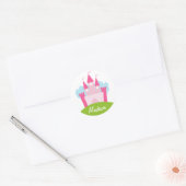 Gepersonaliseerd Prinses Kasteel Ronde Sticker (Envelop)