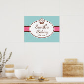 Gepersonaliseerd printplaat voor bakkersgebaren poster (Keuken)