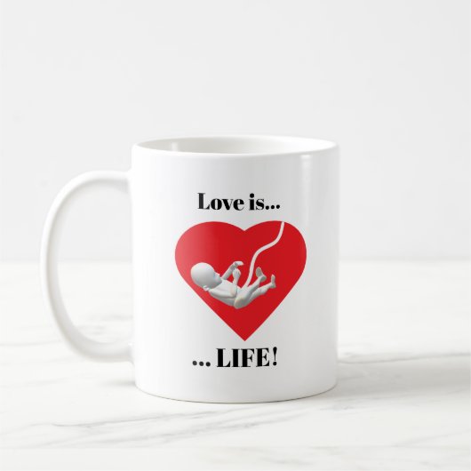 Gepersonaliseerd Pro-life Koffiemok (Links)