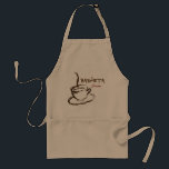 Gepersonaliseerd Professional Barista Apron Standaard Schort<br><div class="desc">Een platform met moderne,  artistieke smakelaar,  ontworpen voor een professionele barista.  Pas de naam op het platform aan door op de aanpassingsknoop te klikken en in de naam van de barista te typen gebruikend de gidshulpmiddelen.  Verkrijgbaar in drie kleuren (tan met functies).  Het is ook een geweldig cadeau!</div>