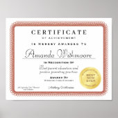 Gepersonaliseerd Professioneel diploma certificaat Poster (Voorkant)