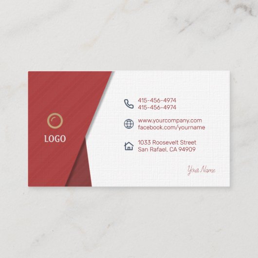 Gepersonaliseerd professioneel Visitekaartje - op  (Achterkant)