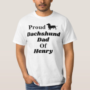 Gepersonaliseerd Proud Dachshund Dad T Shirt