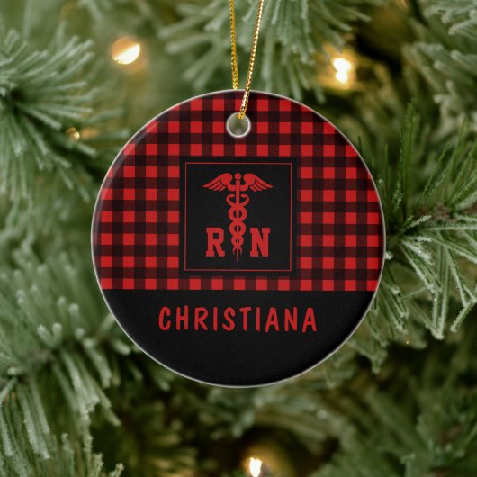 Gepersonaliseerd Pset Pattern RN Geregistreerde ve Keramisch Ornament (Boom)