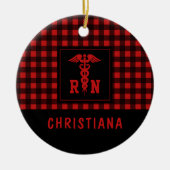 Gepersonaliseerd Pset Pattern RN Geregistreerde ve Keramisch Ornament (Voorkant)