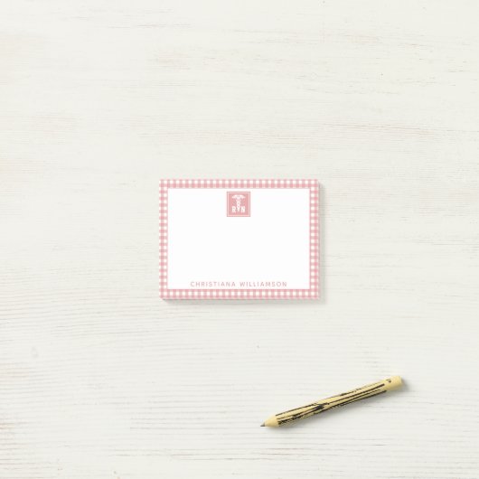 Gepersonaliseerd Pset Pattern RN Geregistreerde ve Post-it® Notes (Op bureau)