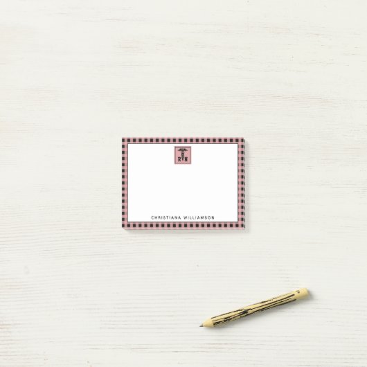 Gepersonaliseerd Pset Pattern RN Geregistreerde ve Post-it® Notes (Op bureau)