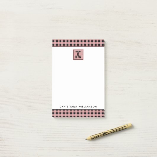 Gepersonaliseerd Pset Pattern RN Geregistreerde ve Post-it® Notes (Op bureau)