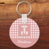 Gepersonaliseerd Pset Pattern RN Geregistreerde ve Sleutelhanger (Voorkant)