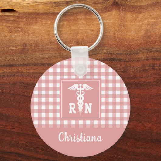 Gepersonaliseerd Pset Pattern RN Geregistreerde ve Sleutelhanger (Voorkant)