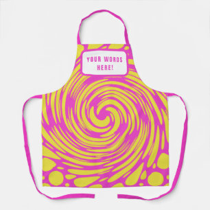 Gepersonaliseerd Psychedelic Pink en Geel Schort