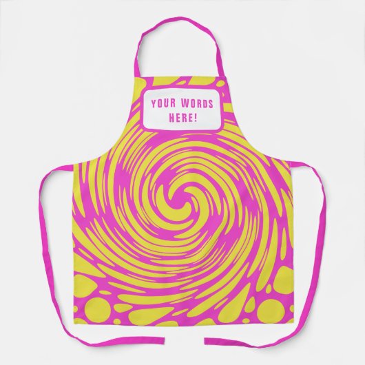 Gepersonaliseerd Psychedelic Pink en Geel Schort (Voorkant)
