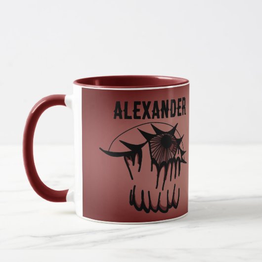 Gepersonaliseerd psychedelisch bloeddoorlopen gezi mok (Links)