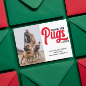 Gepersonaliseerd Pug Dog Christmas Afbeelding Cust Feestdagenkaart