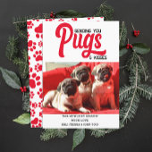 Gepersonaliseerd Pug Dog Christmas Afbeelding Cust Feestdagenkaart