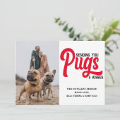 Gepersonaliseerd Pug Dog Christmas Afbeelding Cust Feestdagenkaart (Staand voorkant)