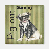 Gepersonaliseerd Pug Funny Magnet (Voorkant)