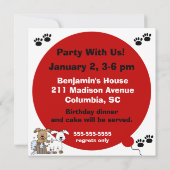 Gepersonaliseerd "Puppy Dog Birthday"-uitnodiginge Kaart (Achterkant)