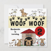 Gepersonaliseerd "Puppy Dog Birthday"-uitnodiginge Kaart (Voorkant)