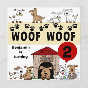 Gepersonaliseerd "Puppy Dog Birthday"-uitnodiginge Kaart