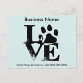 Gepersonaliseerd Puppy Dog Paw Print Briefkaart (Voorkant)