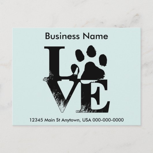 Gepersonaliseerd Puppy Dog Paw Print Briefkaart (Voorkant)
