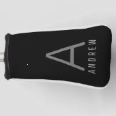 Gepersonaliseerd Putter Hoesje Moderne Monogrammed Golfheadcover (Voorkant)