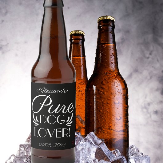 Gepersonaliseerd "puur Hondenliefhebber" Bier Etiket